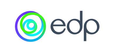 Logotipo de EDP, patrocinador principal del EDP Surf Pro Spain 2026